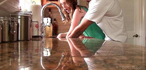  Young housekeeper kitchen table fuck